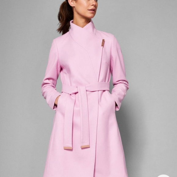 ted baker narrla stripe long wrap coat